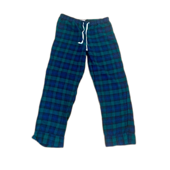 GAP LOVE Blue and Green Plaid Drawstring Wide Leg Pajama Pant Size M - Picture 1 of 7